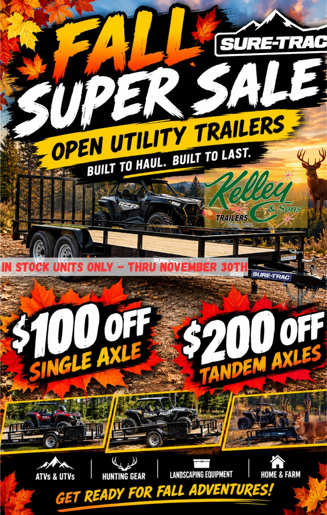 IN STOCK UNITS ONLY fall